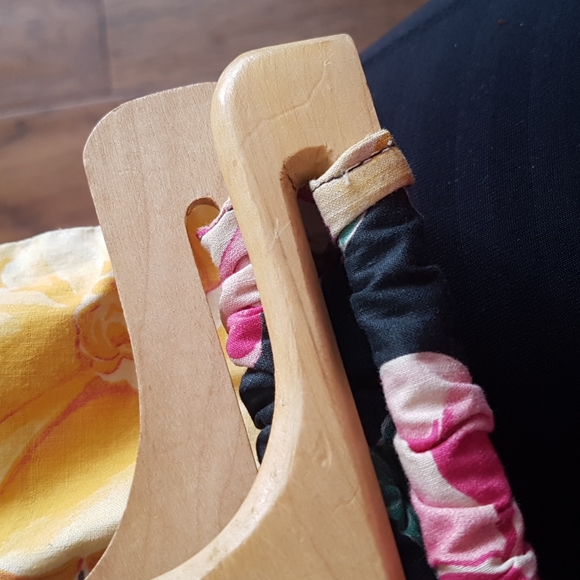 Vintage Baribocraft Deluxe Woodenware Wooden Handle Floral Fabric Purse - Picture 14 of 16